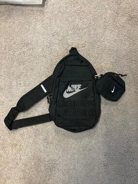 Nike Black Belt Bag with White Logo